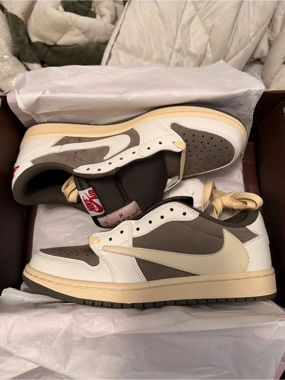 Nike Low-Top Sneakers in White, Taupe, Cream